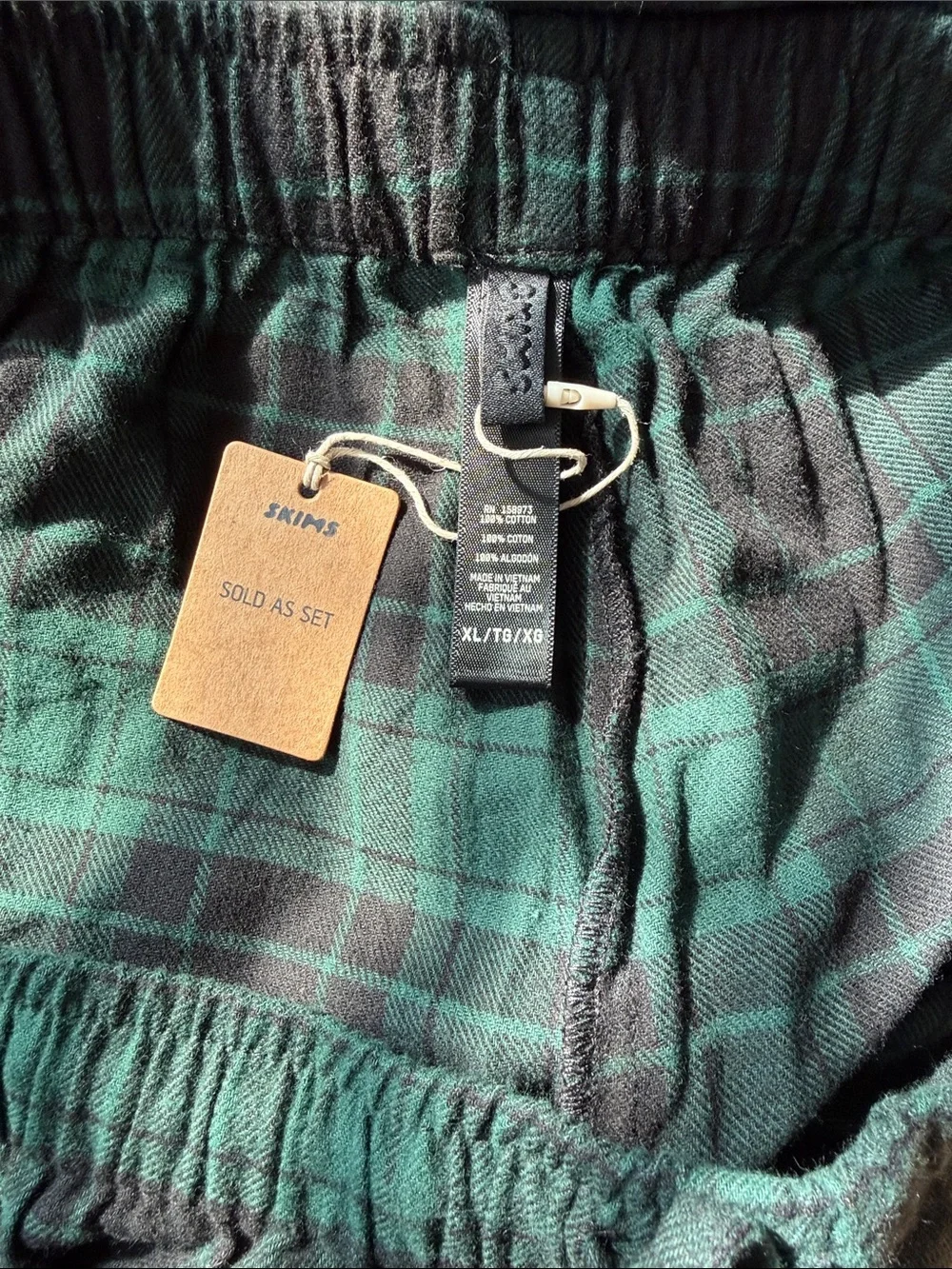 SKIMS Flannel Sleep Set – Cypress Plaid – Size XL – NWT